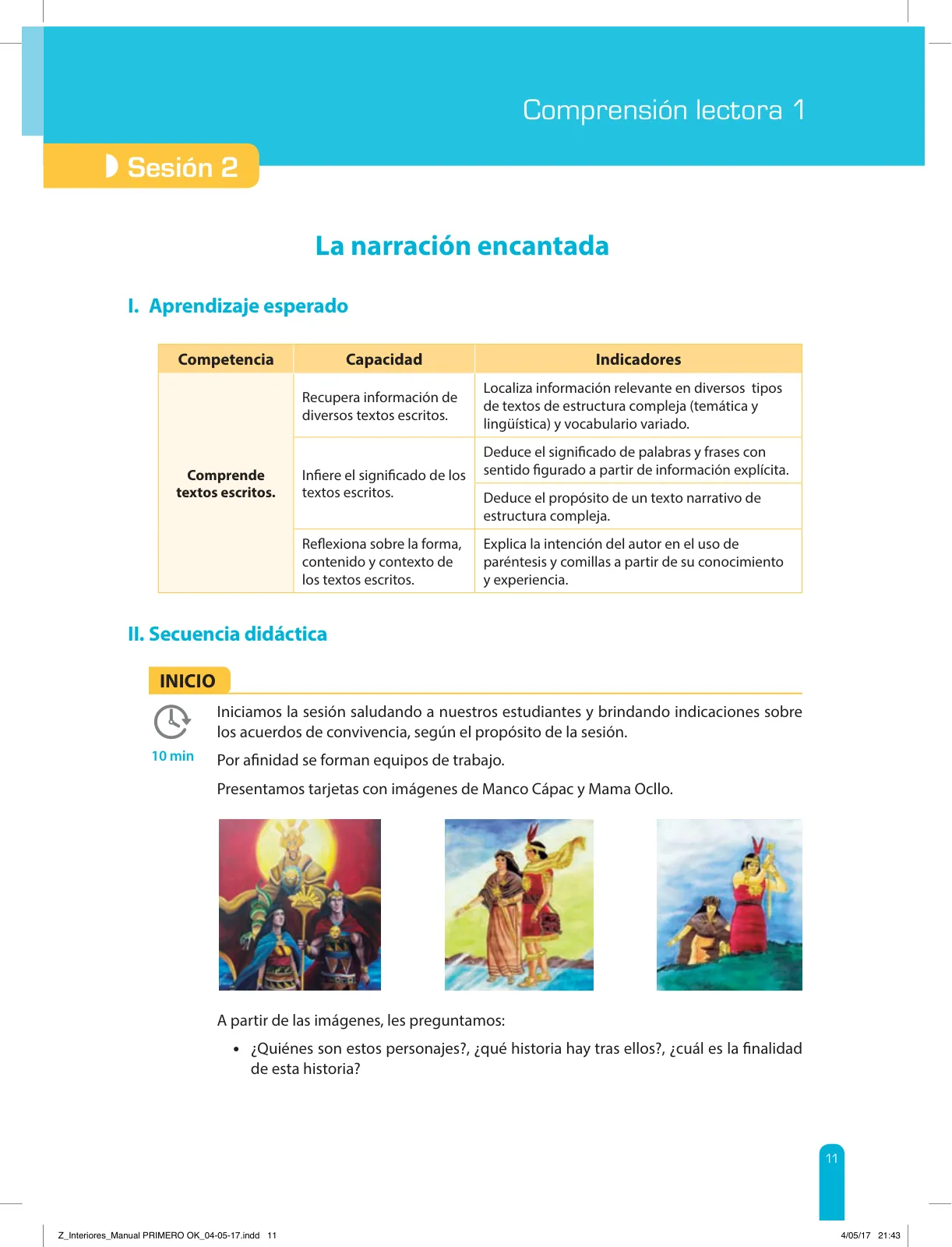 Miniatura página 13 de Comprensión lectora 1 : manual para el docente de primer grado de Secundaria · 2017