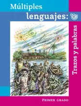 Portada de Múltiples lenguajes. Trazos y palabras.   Libro de Educación Primaria Grado 1°  Ciclo Escolar 2025 - 2026