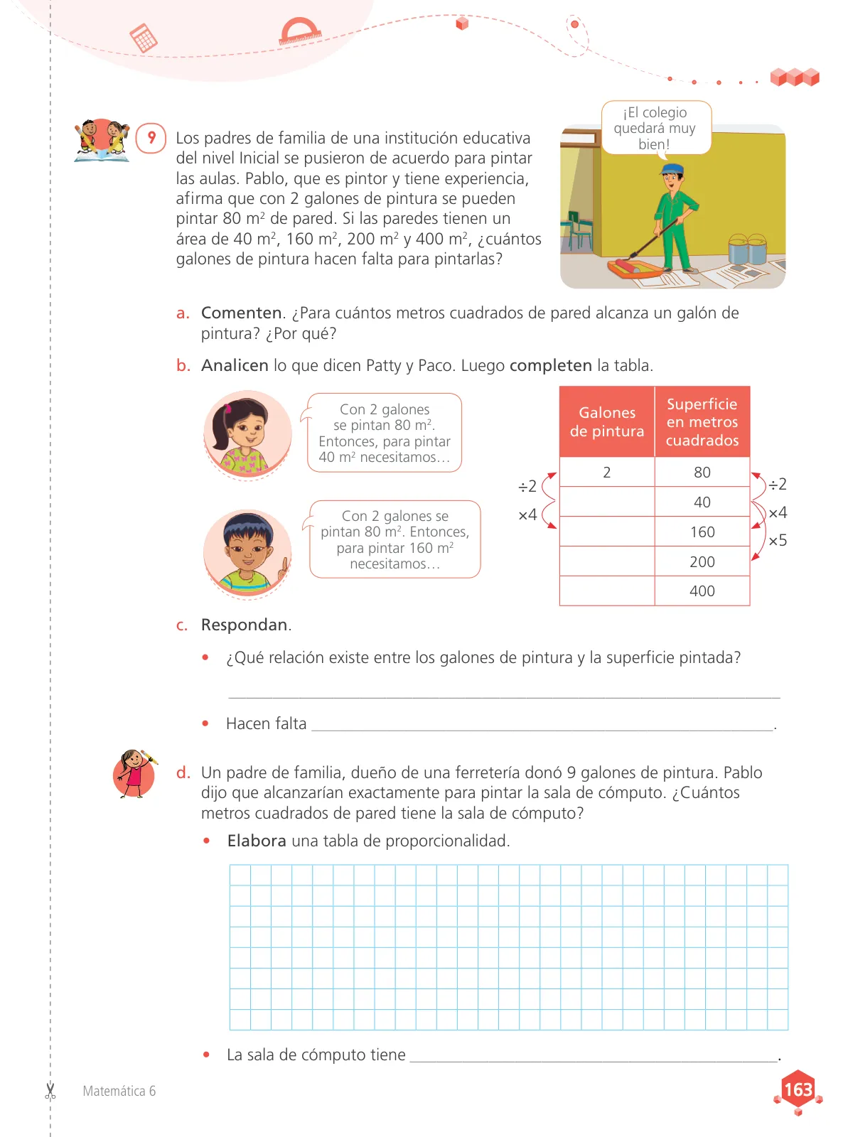 Miniatura página 165 de Matemática 6 : cuaderno de trabajo para sexto grado de Educación Primaria 2019 · 2019