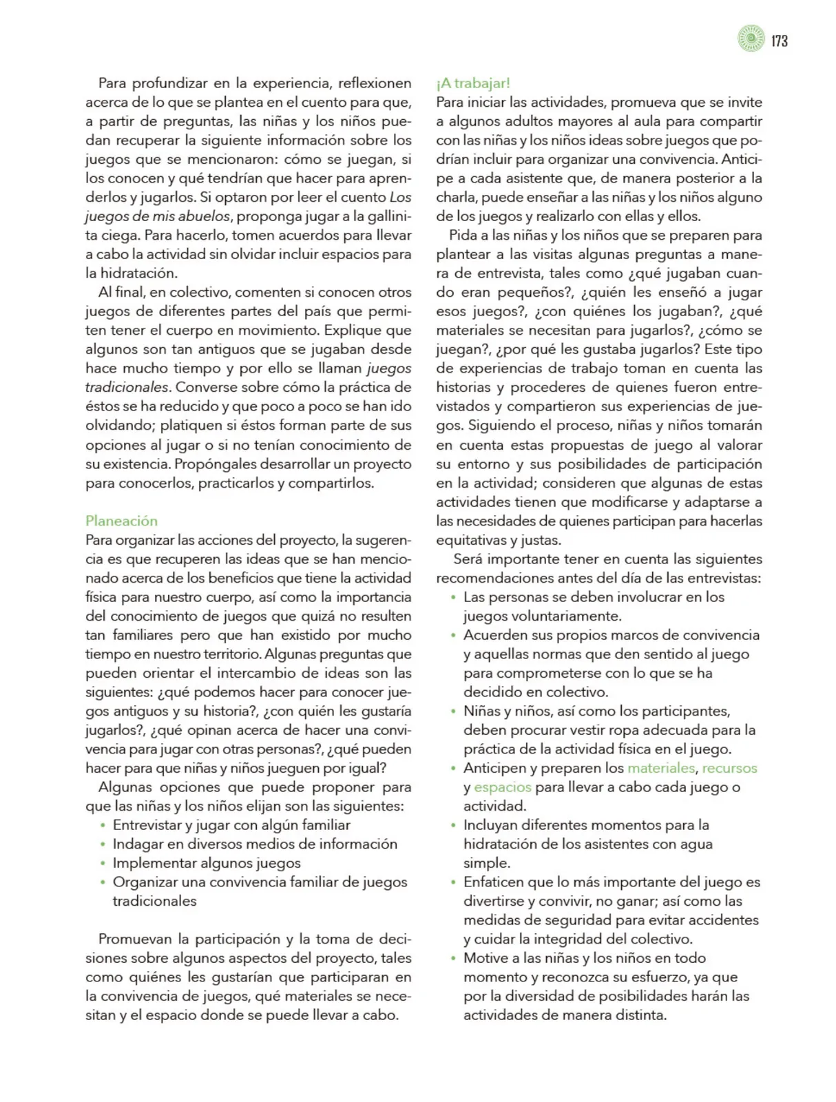 Miniatura página 174 de Modalidades de trabajo para la acción transformadora y el codiseño  Libro de Educación Preescolar Grado 1°, 2°, 3°  Ciclo Escolar 2025 - 2026