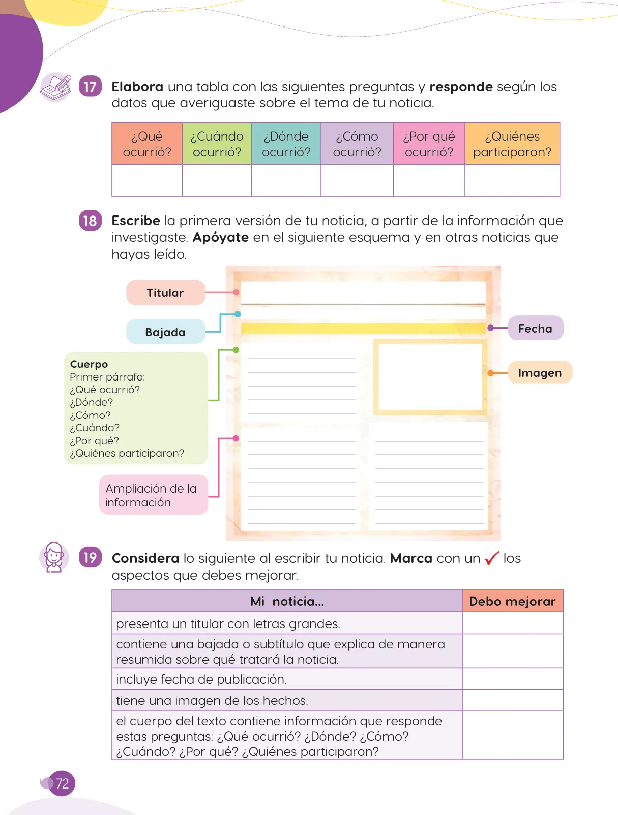 Página 74 de Cuadernillo de Comunicación 4, cuarto grado de Primaria · 2023