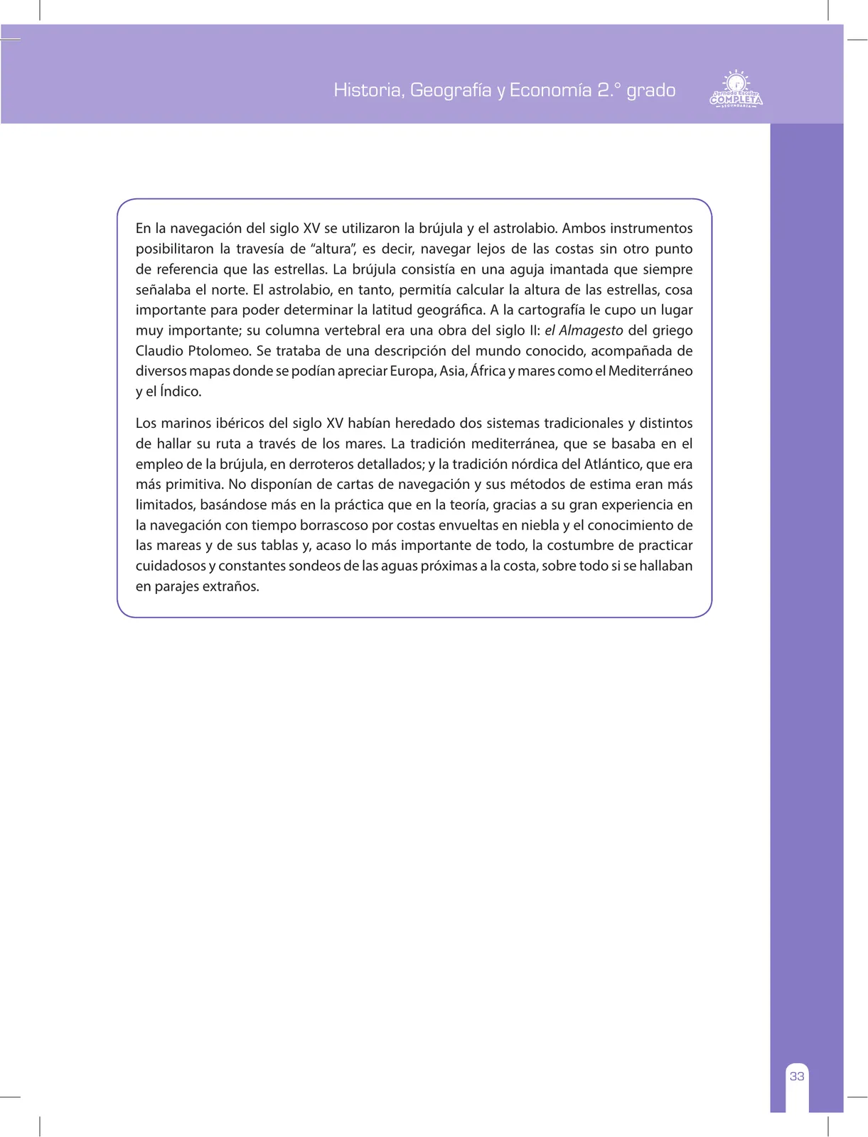 Miniatura página 33 de Historia, Geografía y Economía 2 : cuaderno de reforzamiento pedagógico - JEC ﻿ · 2016