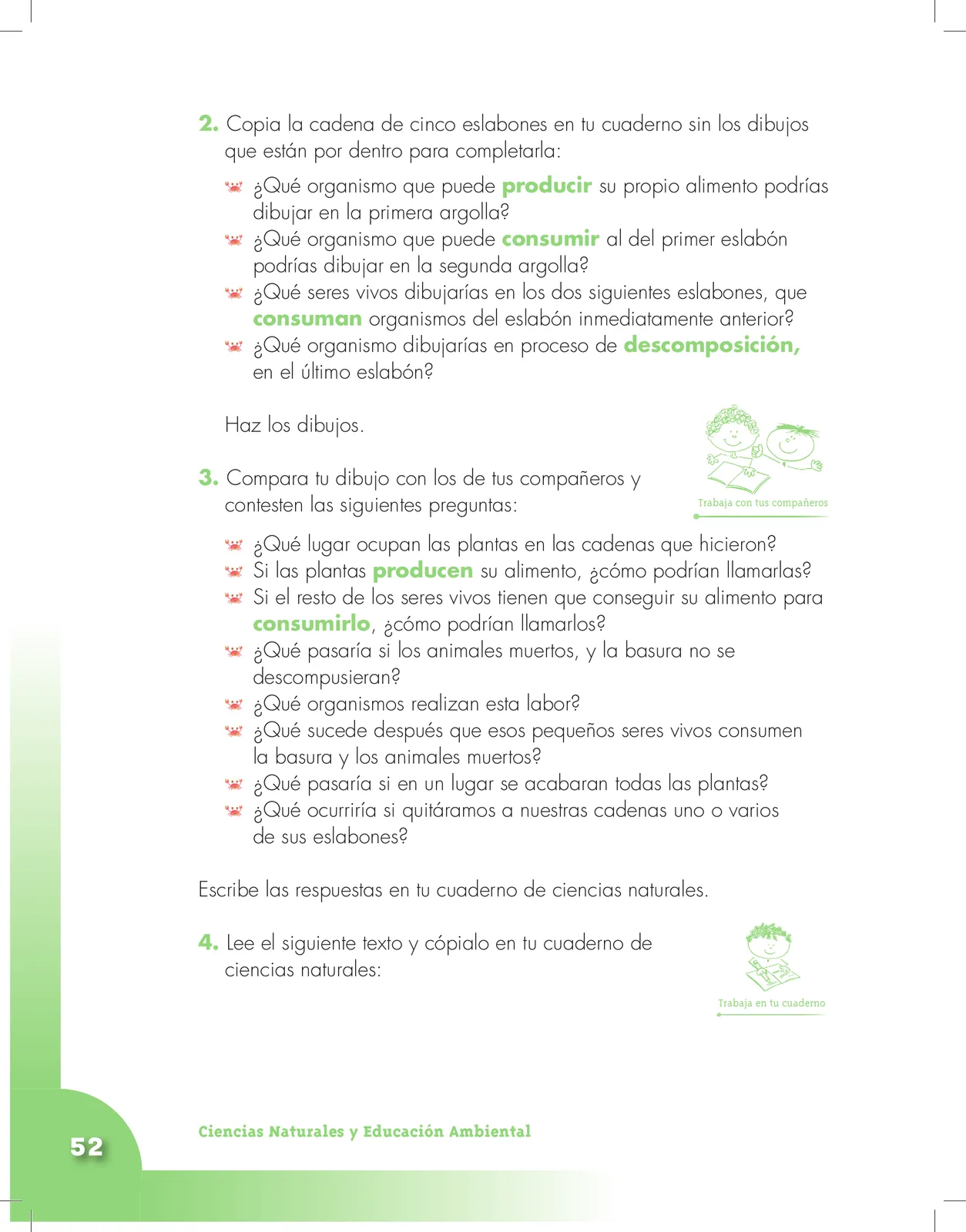 Página 52 de Ciencias Naturales 3° · Cartilla 01