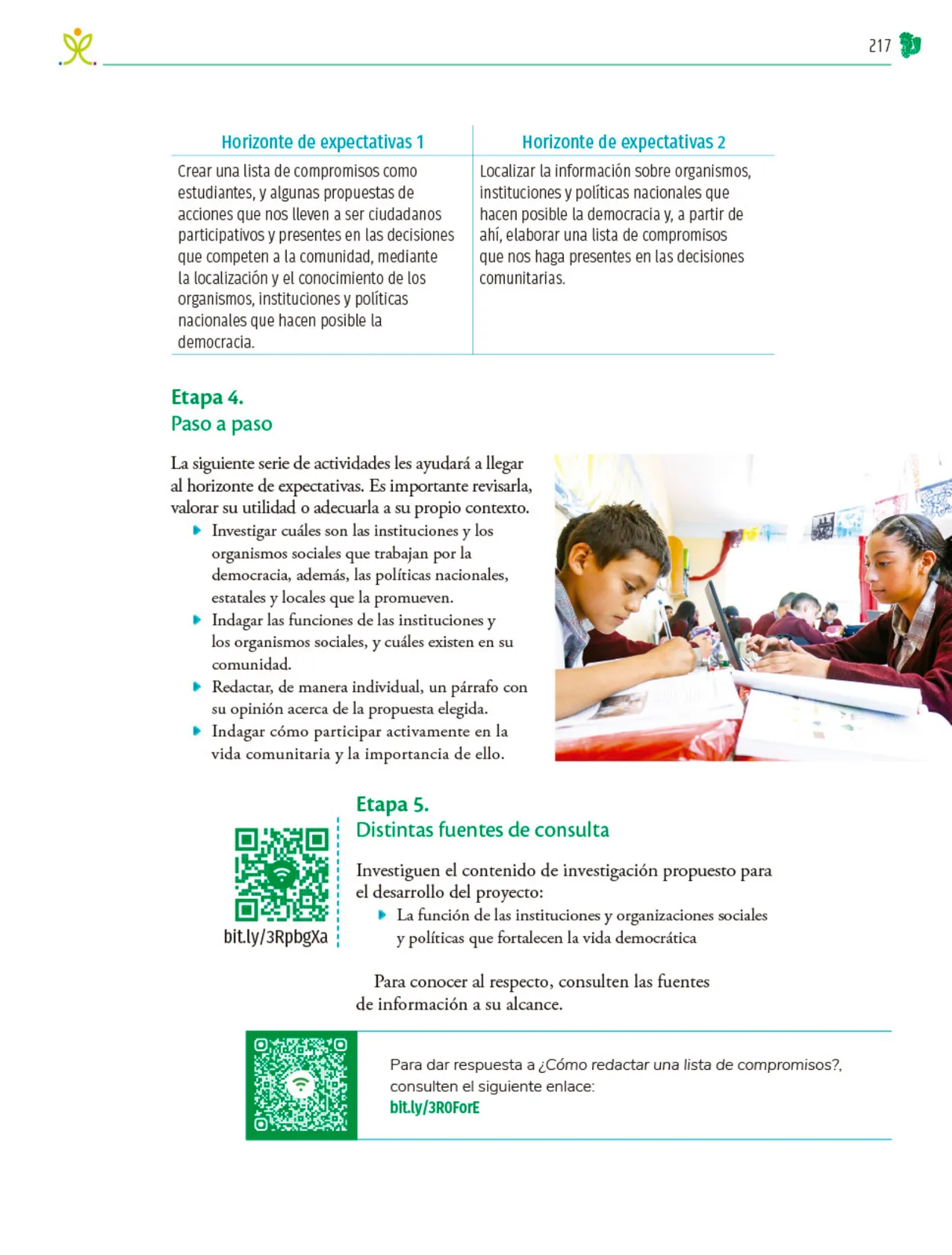 Miniatura página 218 de Colección Ximhai. Nuestro libro de Proyectos.  Tomo III.  Libro de Educación Telesecundaria Grado 1°  Ciclo Escolar 2025 - 2026