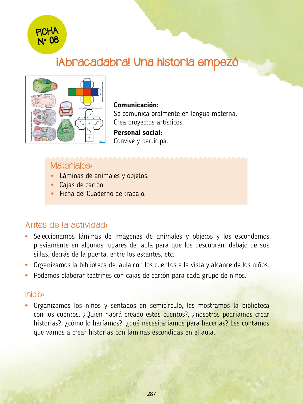 Miniatura página 289 de Agenda pedagógica 2017-2018 para docentes de II Ciclo de Instituciones de nivel de Educación Inicial · 2017