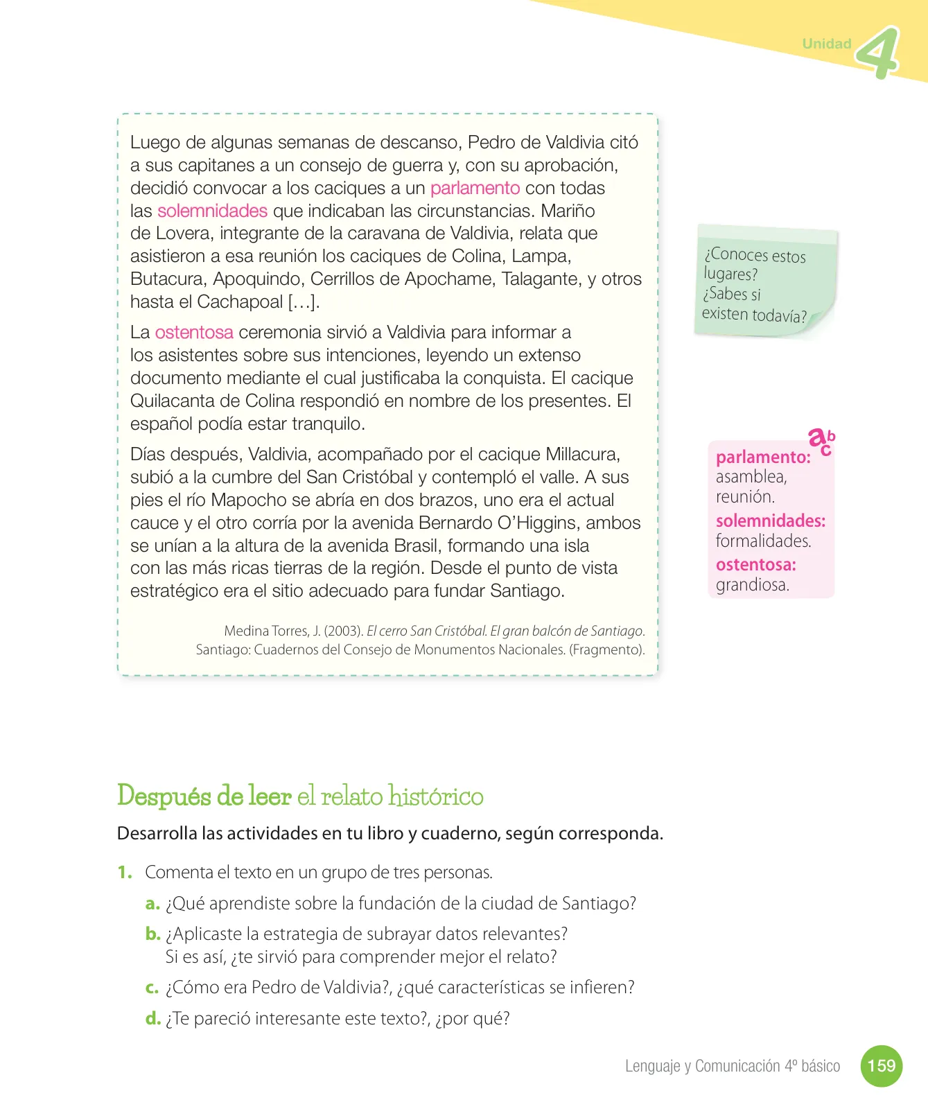 Página 161 de Lenguaje y Comunicación – Cuarto Básico | Texto del Estudiante MINEDUC – Descargar PDF · 2024