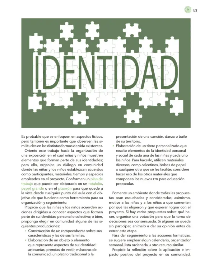 Página 164 de Modalidades de trabajo para la acción transformadora y el codiseño Libro de Educación Preescolar Grado 1°, 2°, 3° Ciclo Escolar 2025 - 2026