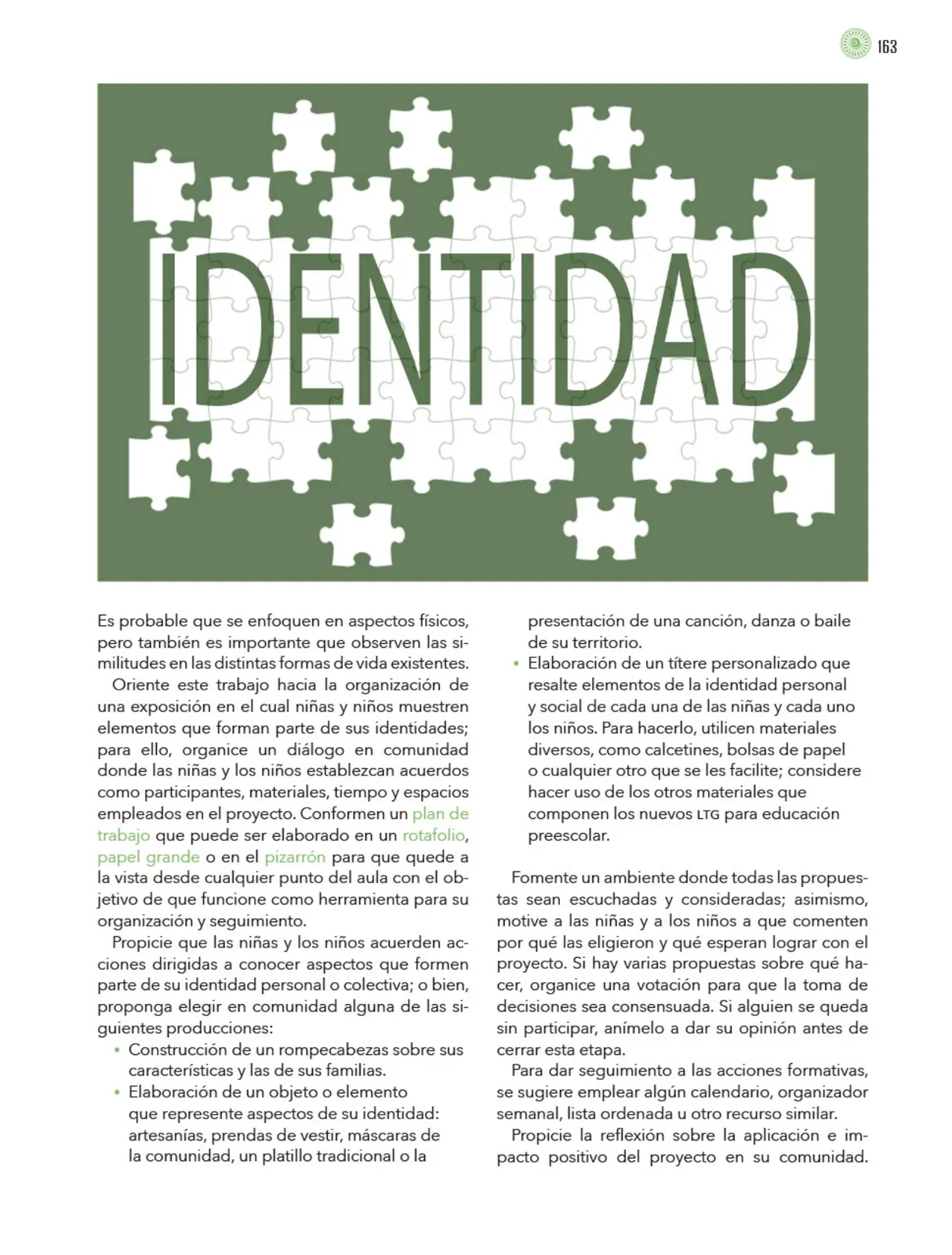 Miniatura página 164 de Modalidades de trabajo para la acción transformadora y el codiseño  Libro de Educación Preescolar Grado 1°, 2°, 3°  Ciclo Escolar 2025 - 2026