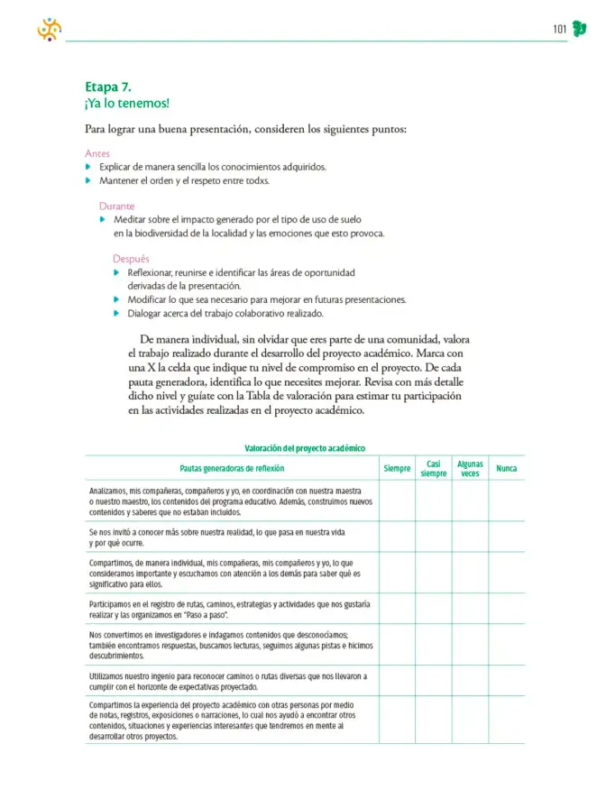 Página 102 de Colección Ximhai. Nuestro libro de Proyectos. Tomo II. Libro de Educación Telesecundaria Grado 1° Ciclo Escolar 2025 - 2026
