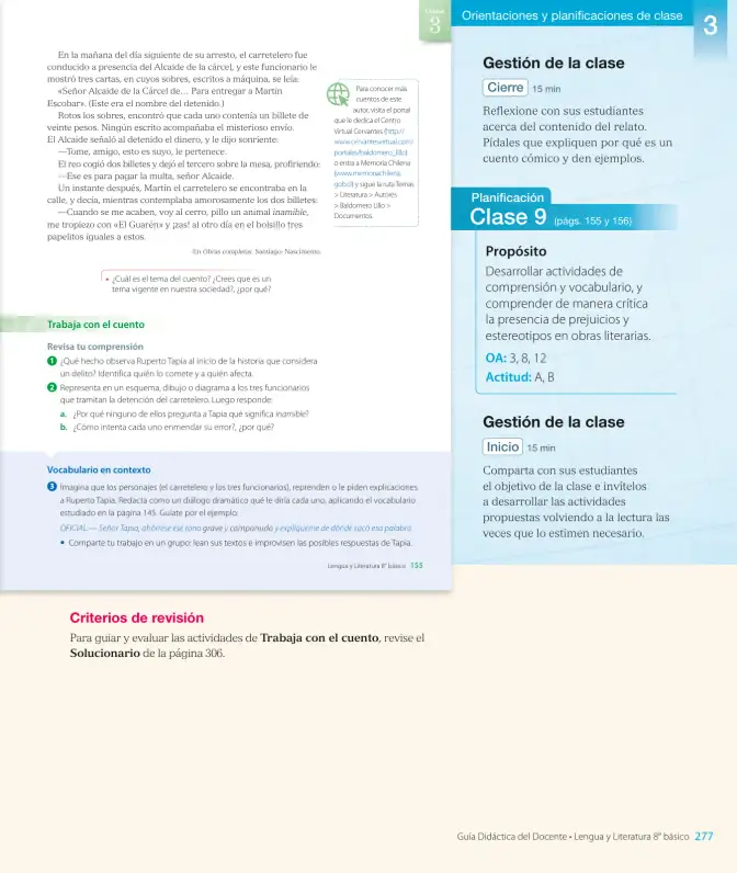 Página 49 de Lengua y Literatura – Octavo Básico | Texto del Estudiante MINEDUC – Descargar PDF · 2024
