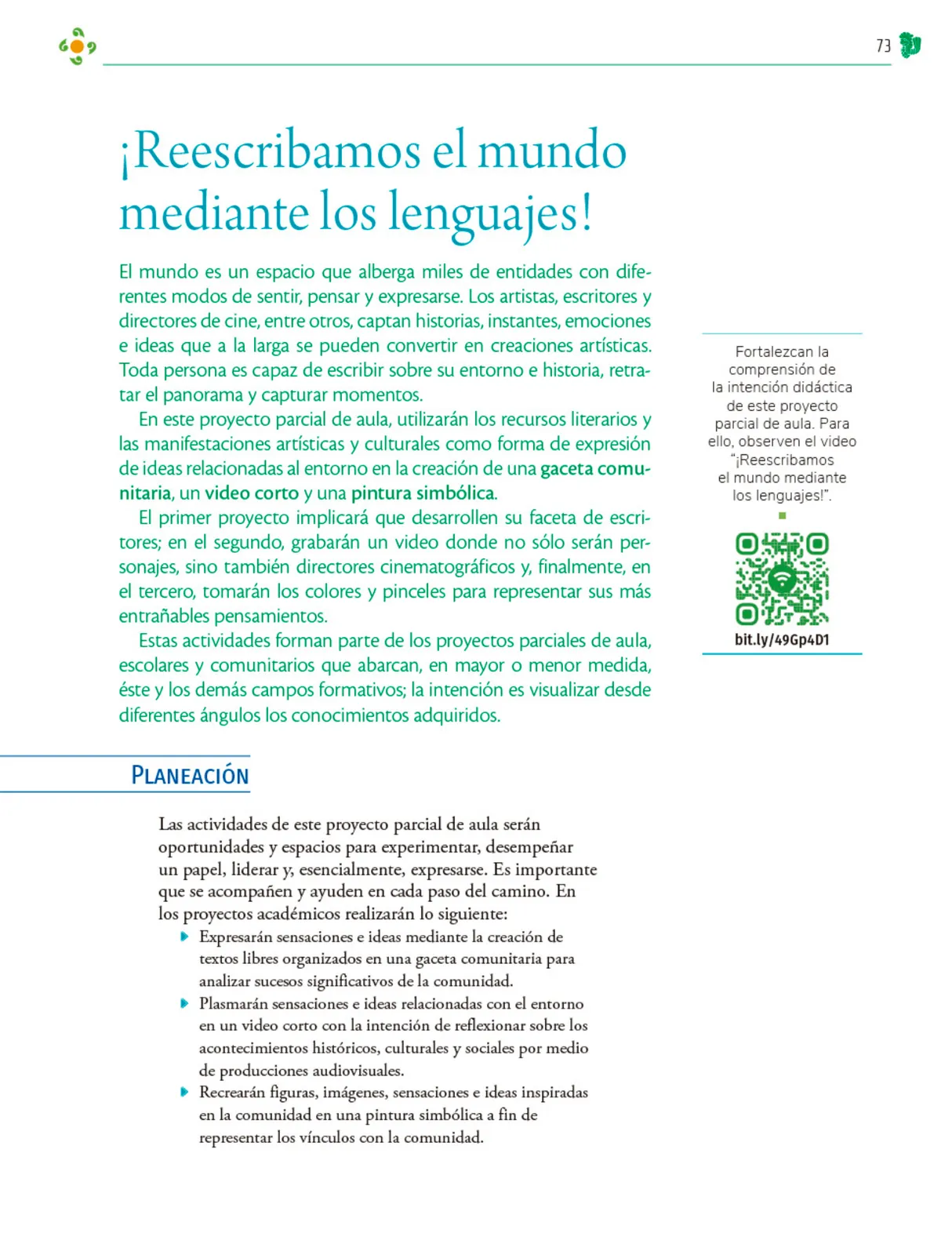 Miniatura página 74 de Colección Nanahuatzin. Nuestro libro de Proyectos.  Tomo II.  Libro de Educación Telesecundaria Grado 3°  Ciclo Escolar 2025 - 2026