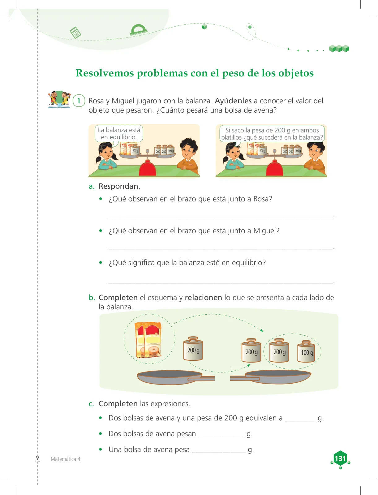 Miniatura página 131 de Matemática 4 : cuaderno de trabajo para cuarto grado de Educación Primaria 2018 · 2018