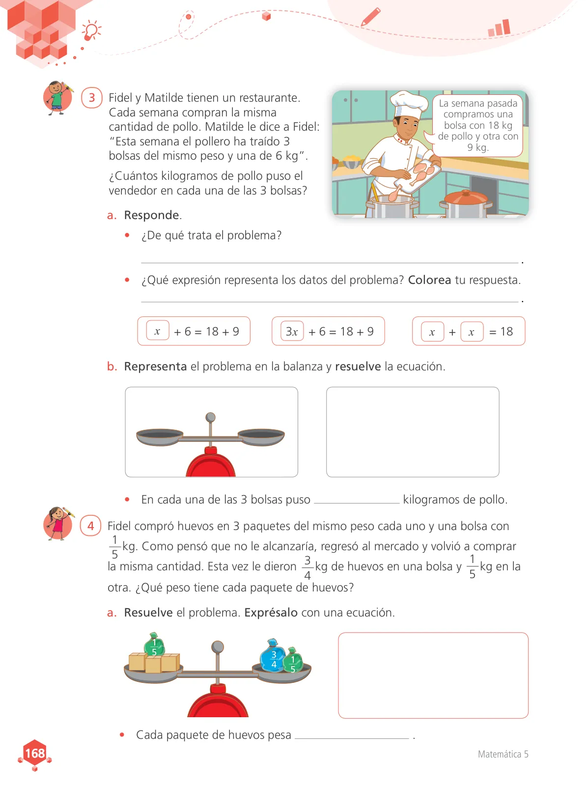 Página 169 de Matemática 5 : cuaderno de trabajo para quinto grado de Educación Primaria 2018 · 2018