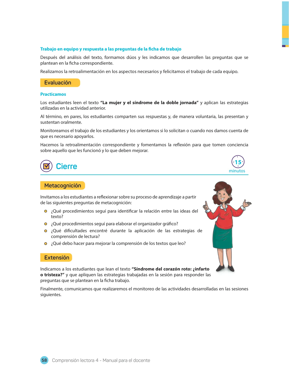 Miniatura página 60 de Comprensión lectora 4 : manual para el docente de cuarto grado de Secundaria · 2017