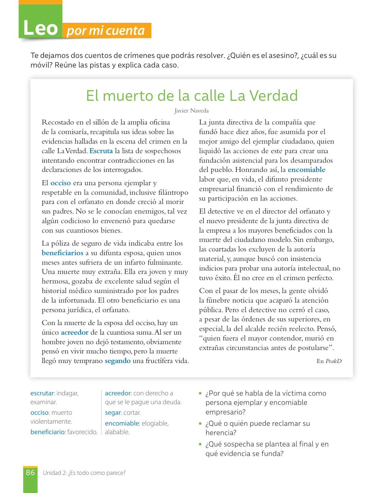 Página 88 de Lengua y Literatura – Octavo Básico | Texto del Estudiante MINEDUC – Descargar PDF · 2024