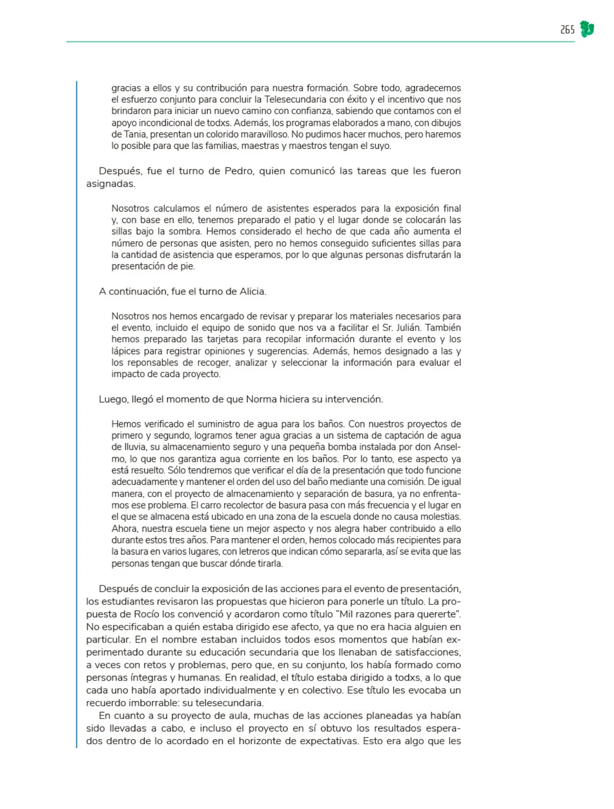 Miniatura página 266 de Colección Nanahuatzin. Nuestro libro de Proyectos.  Tomo III.  Libro de Educación Telesecundaria Grado 3°  Ciclo Escolar 2025 - 2026