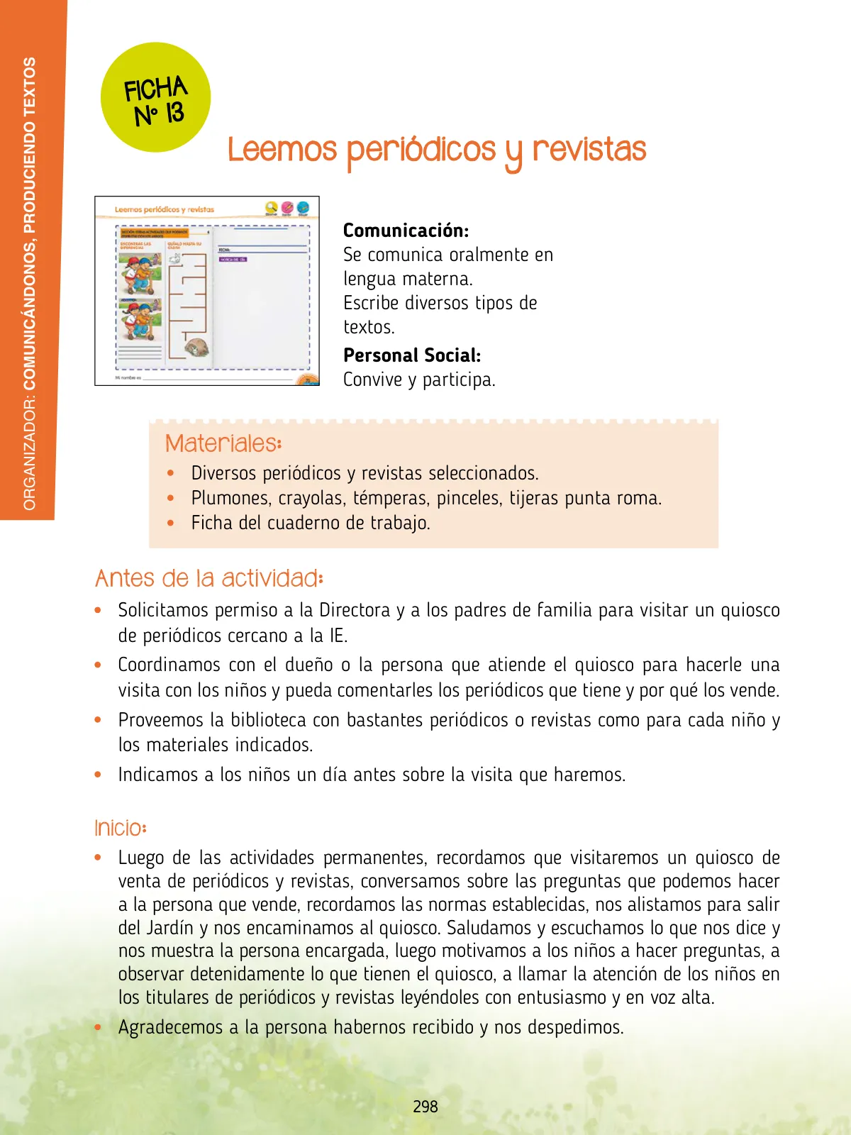 Página 300 de Agenda pedagógica 2017-2018 para docentes de II Ciclo de Instituciones de nivel de Educación Inicial · 2017