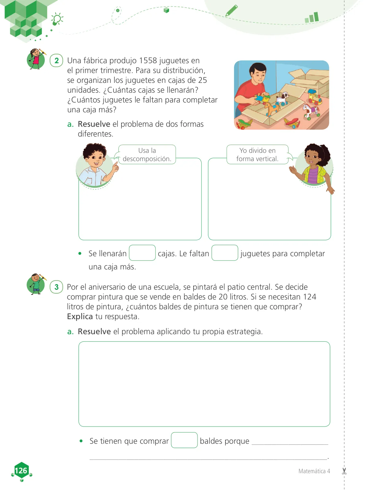 Miniatura página 128 de Matemática 4 : cuaderno de trabajo para cuarto grado de Educación Primaria 2019 · 2019