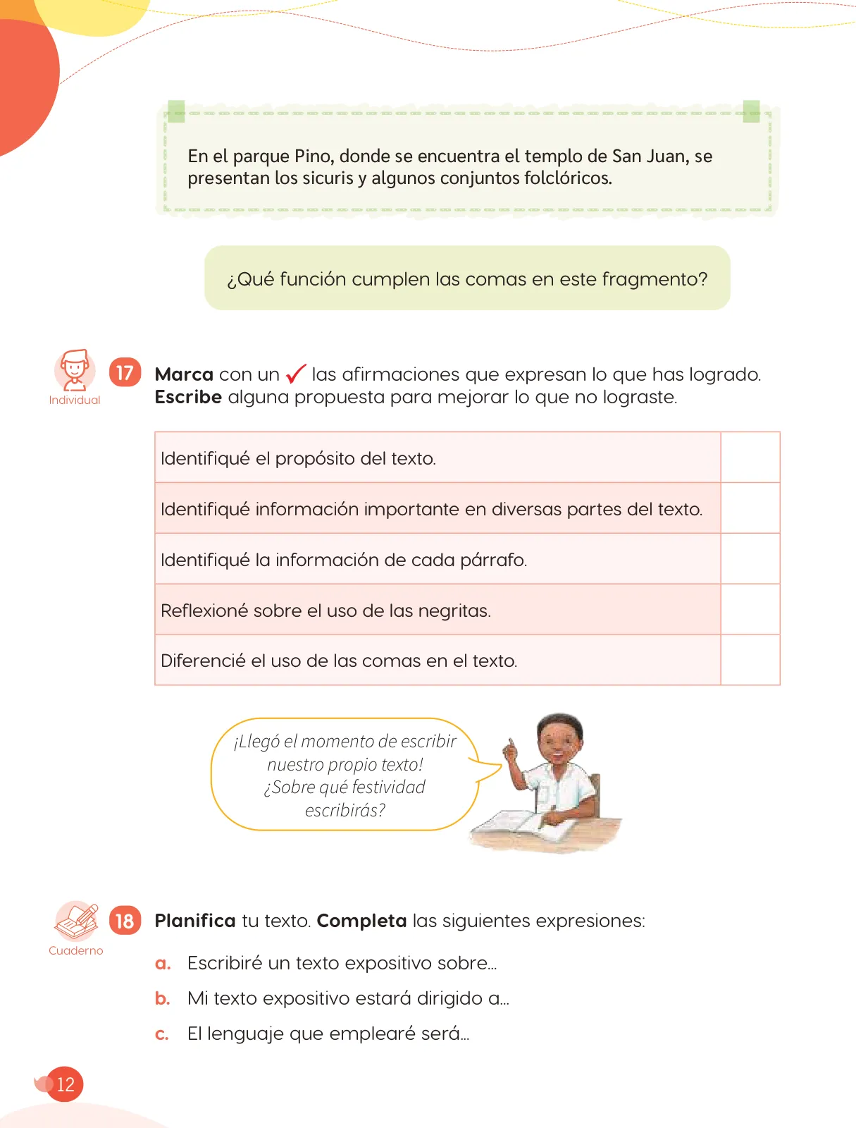 Página 14 de Cuadernillo de Comunicación 4. Cuarto grado de Primaria · 2024