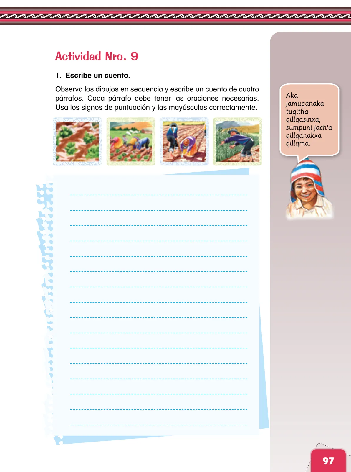 Página 99 de Aymara arutha chiqapa qillqañataki panka = Manual de escritura Aimara · 2021