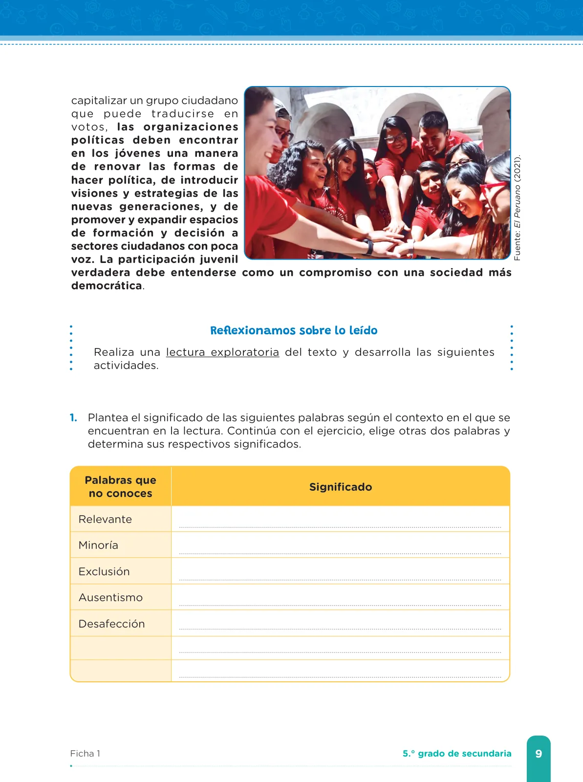 Miniatura página 11 de Fichas de aprendizaje de Comunicación 5 · 2024