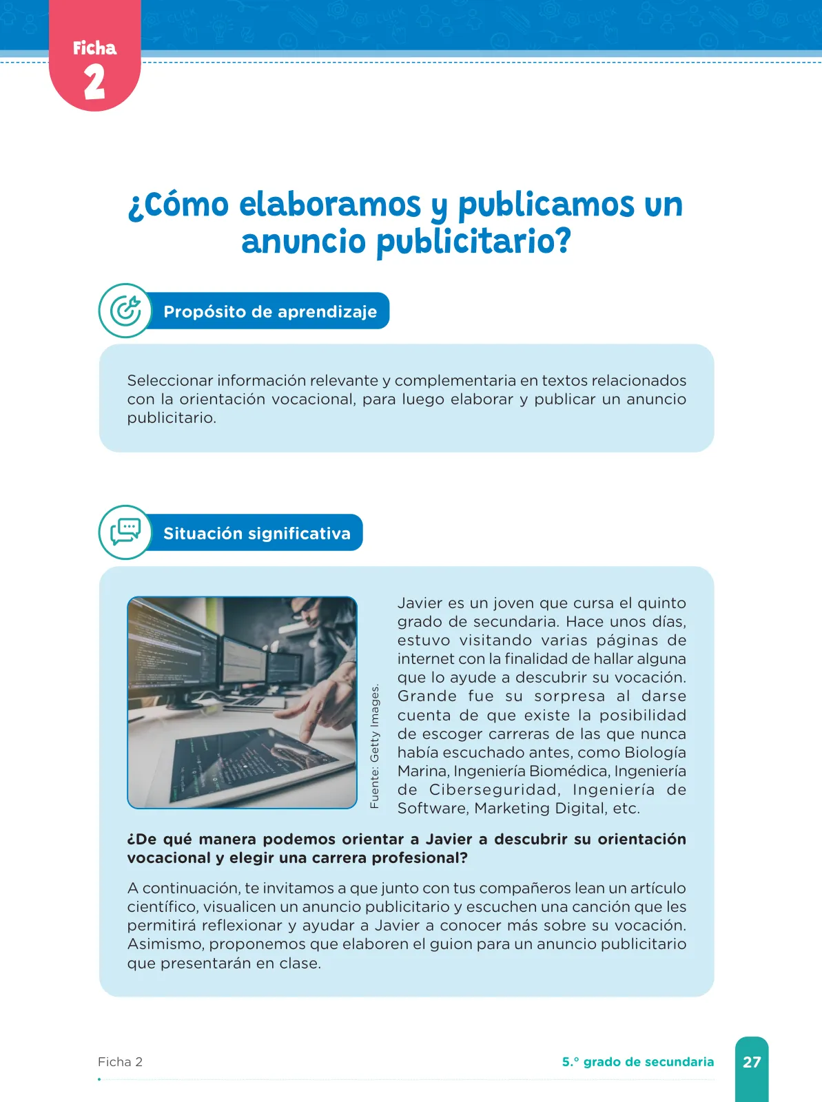Miniatura página 29 de Fichas de aprendizaje de Comunicación 5 · 2024