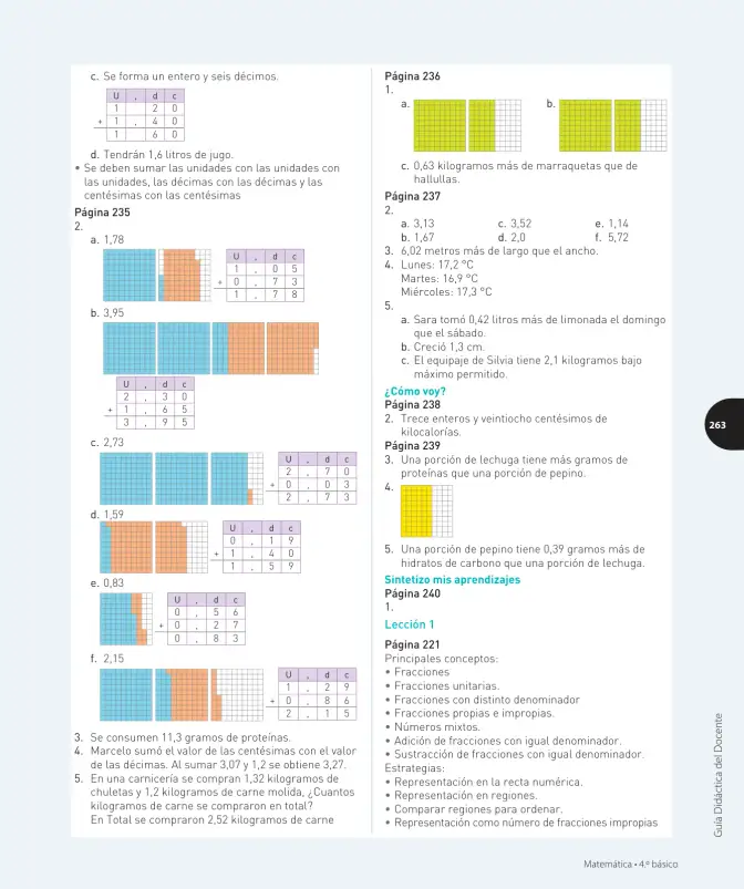 Página 278 de Matemática – Cuarto Básico | Texto del Estudiante MINEDUC – Descargar PDF · 2024