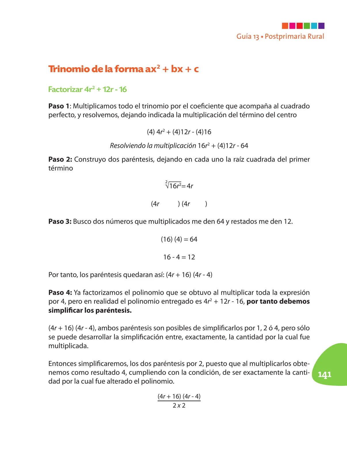 Página 142 de Matematica 8° · Postprimaria
