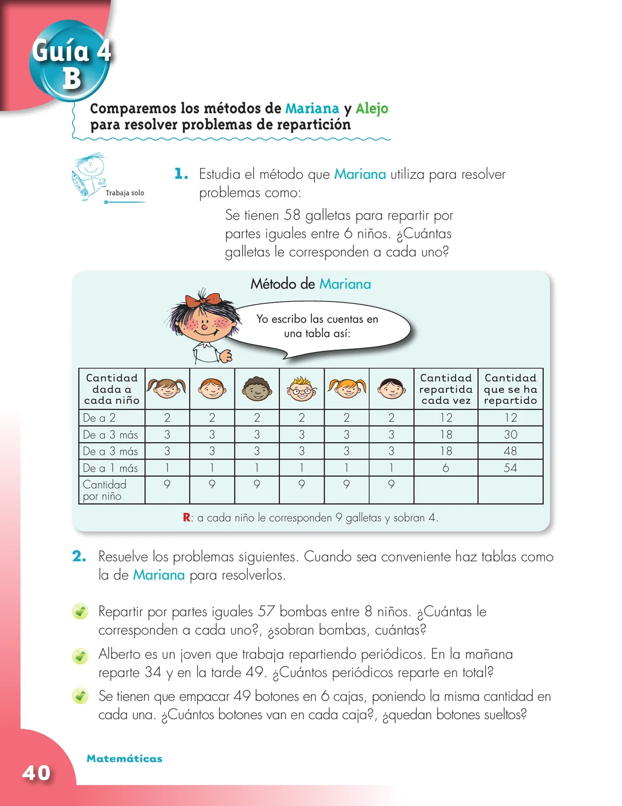 Página 40 de Matematica 3° · Cartilla 01