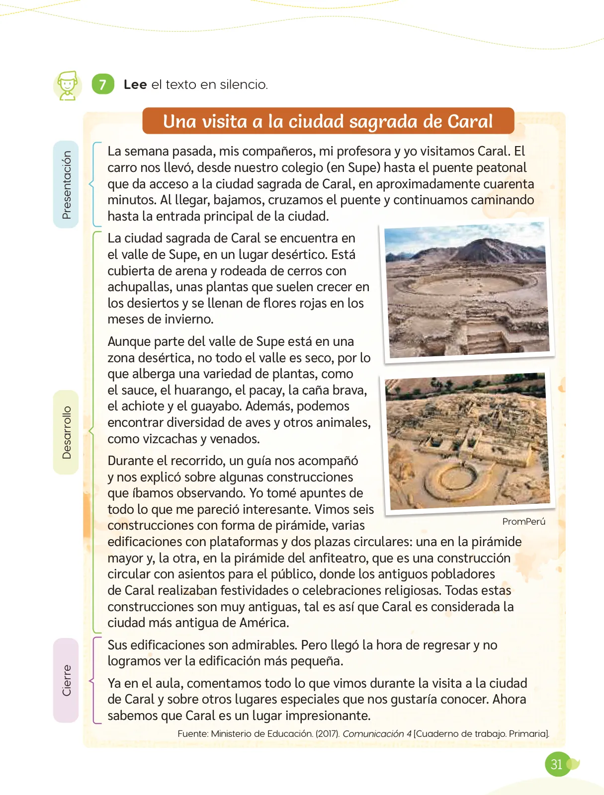 Página 33 de Cuadernillo de Comunicación 4. Cuarto grado de Primaria · 2024