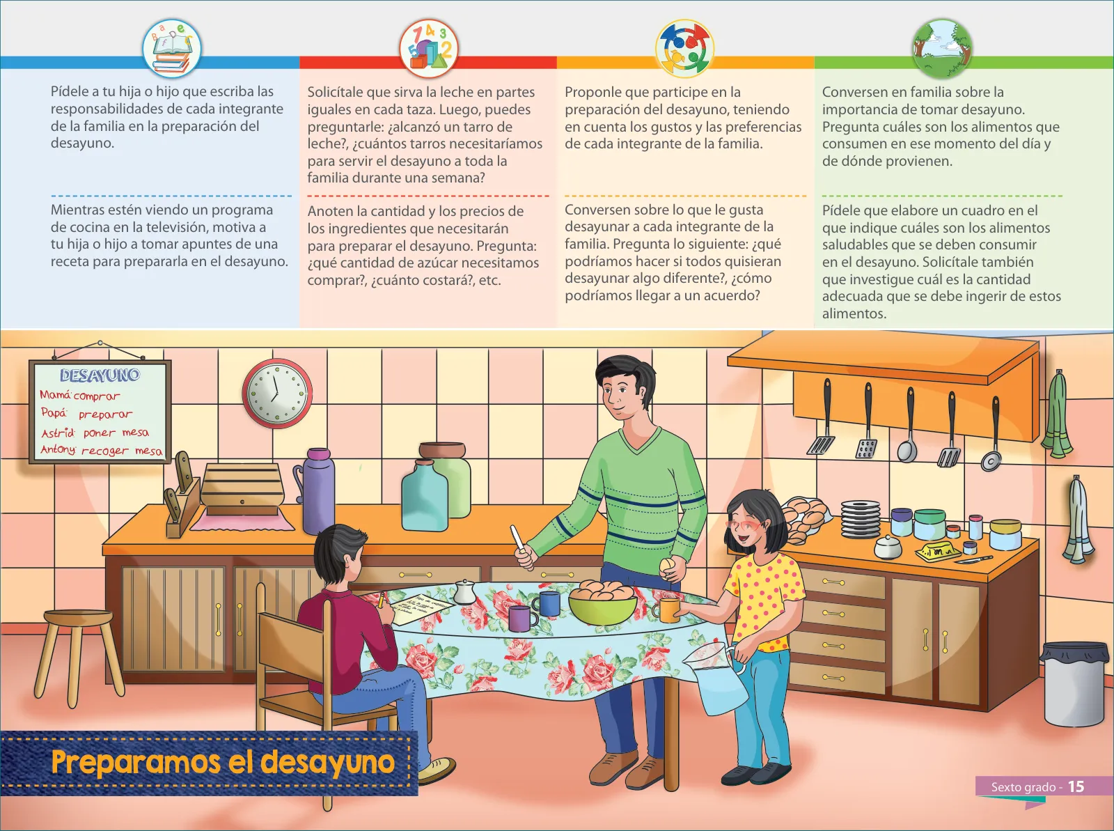 Miniatura página 17 de Aprendemos juntos en familia : guía dirigida a madres y padres. Sexto grado de Educación Primaria · 2019