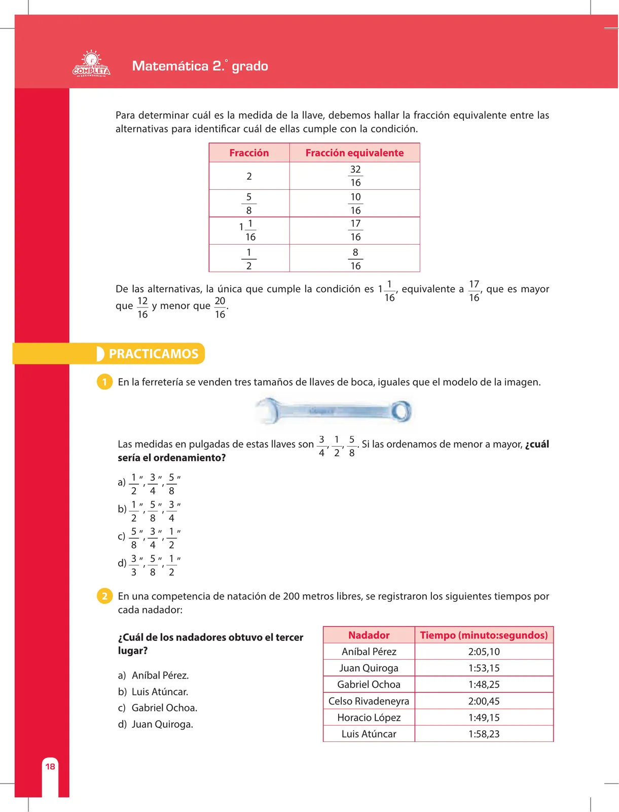 Miniatura página 18 de Matemática 2 : cuaderno de reforzamiento pedagógico - JEC · 2016