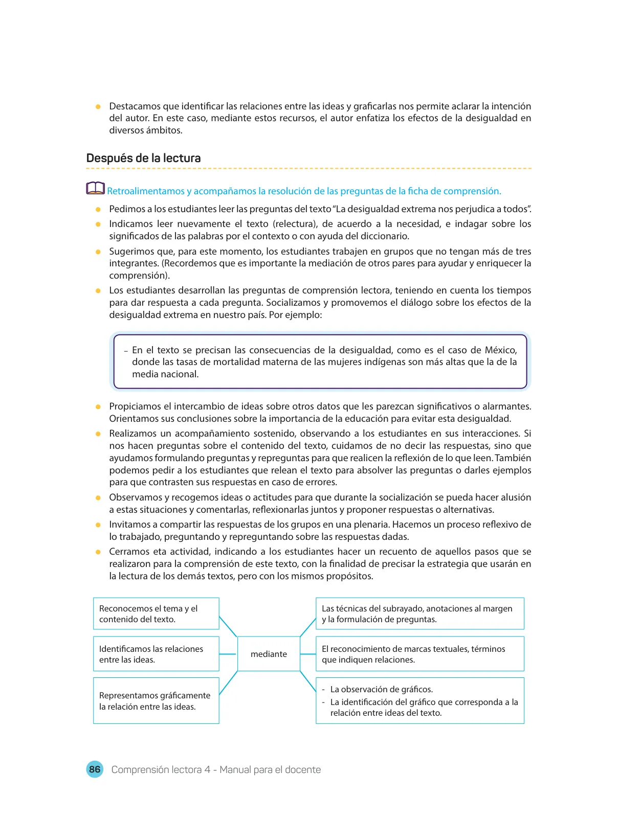 Miniatura página 88 de Comprensión lectora : manual para el docente de cuarto grado de Secundaria 2018 · 2018