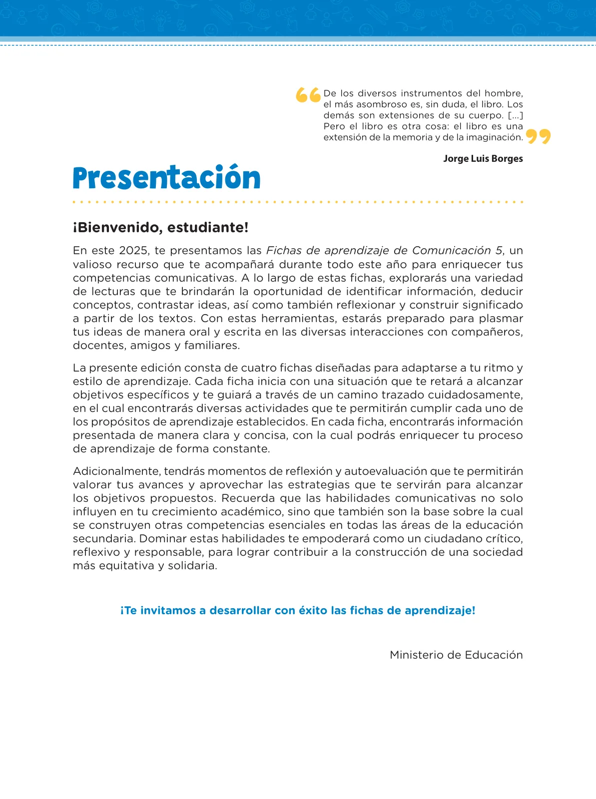 Miniatura página 5 de Fichas de aprendizaje de Comunicación 5 · 2024