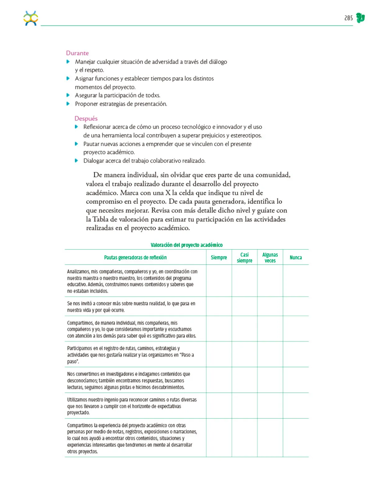 Página 286 de Colección Ximhai. Nuestro libro de Proyectos. Tomo I. Libro de Educación Telesecundaria Grado 1° Ciclo Escolar 2025 - 2026