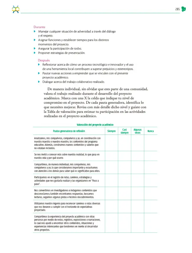 Página 286 de Colección Ximhai. Nuestro libro de Proyectos. Tomo I. Libro de Educación Telesecundaria Grado 1° Ciclo Escolar 2025 - 2026