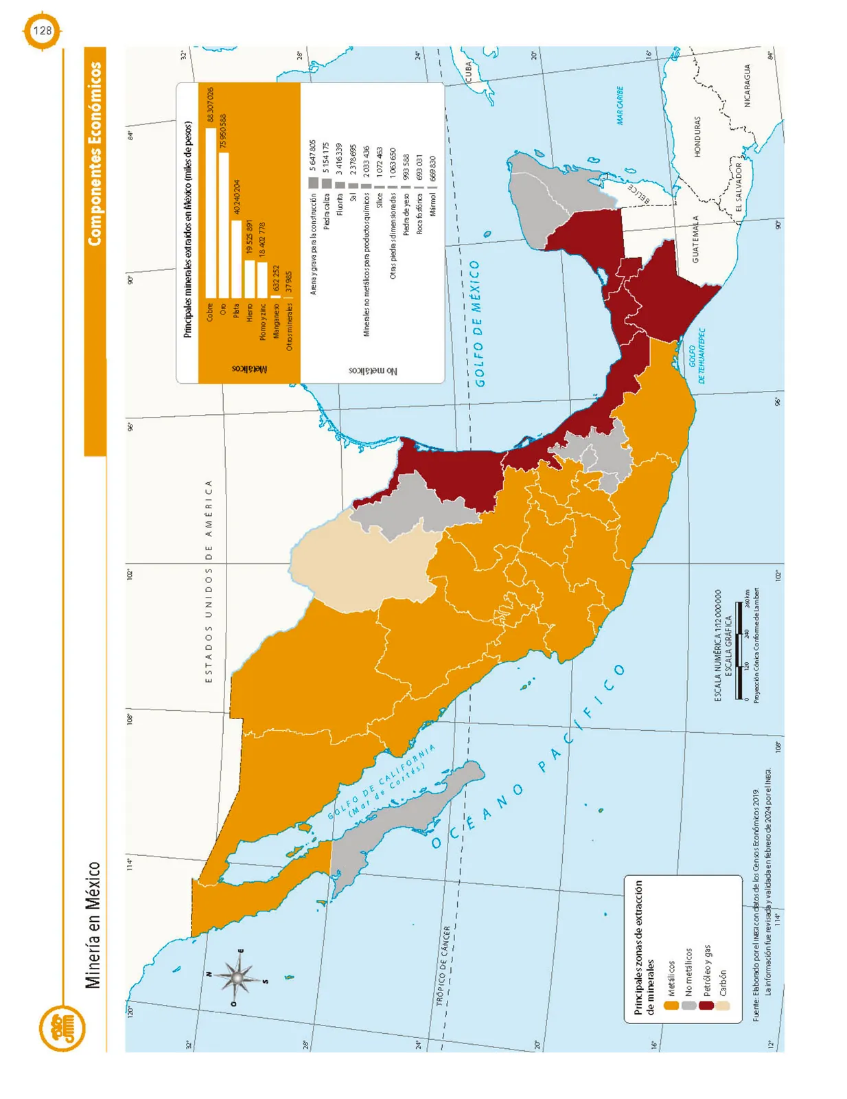 Miniatura página 129 de Cartografía de México y el mundo.   Libro de Educación Primaria Grado 4°  Ciclo Escolar 2025 - 2026