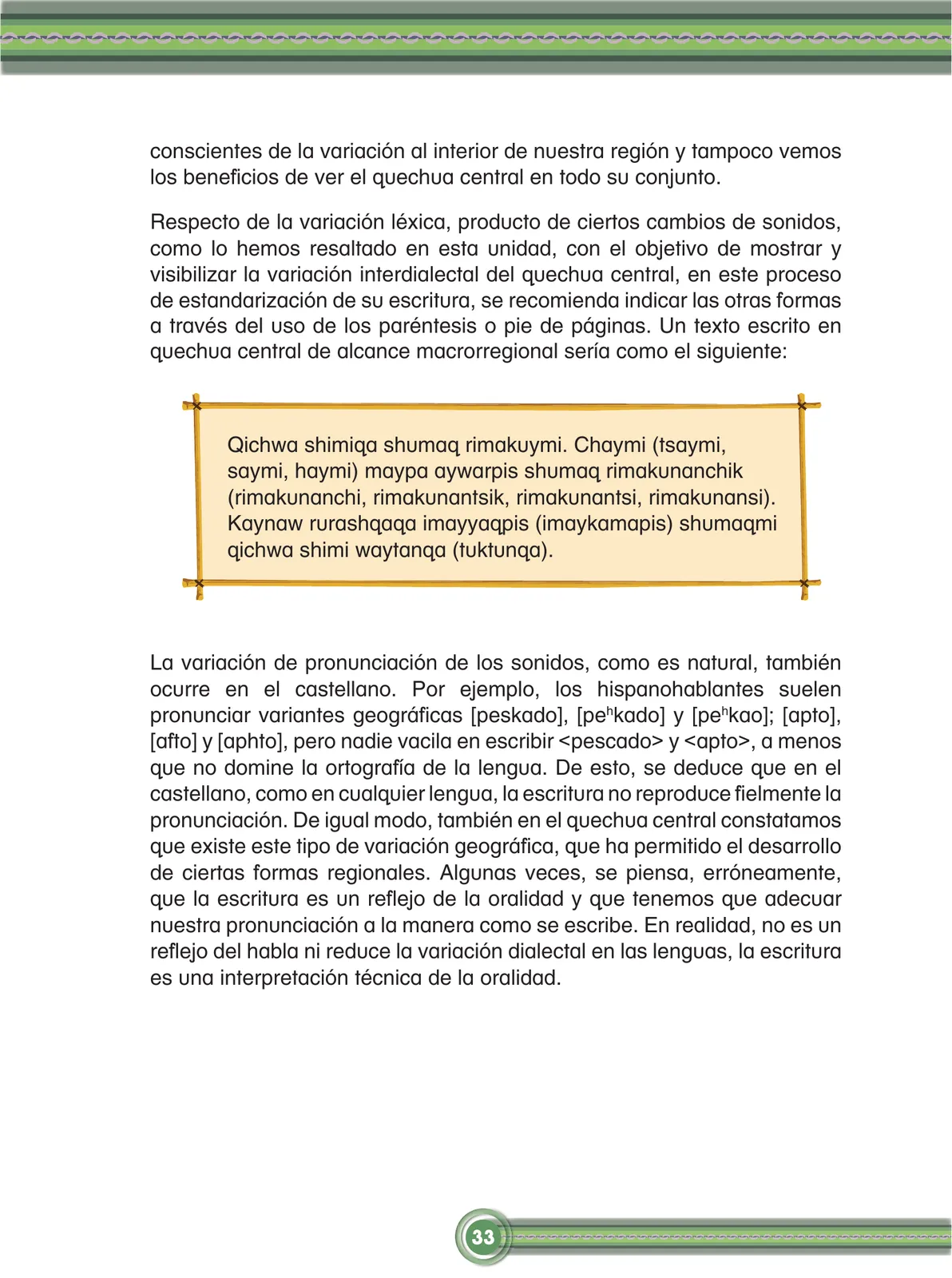 Miniatura página 35 de Chawpin qichwata alli qillqanapaq maytu = Manual de escritura quechua central · 2020