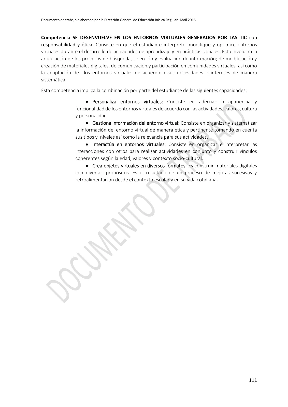 Miniatura página 111 de Programa curricular de Educación Inicial · 2016