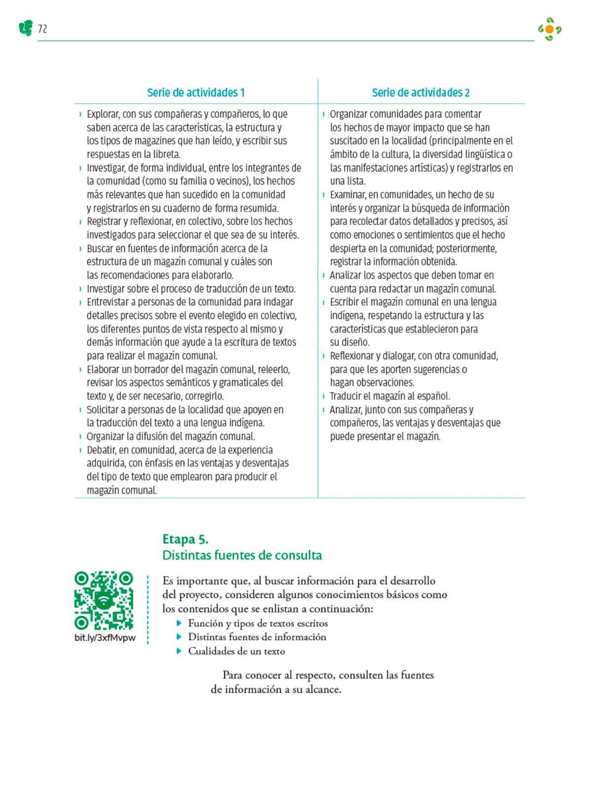 Miniatura página 73 de Colección Sk´asolil. Nuestro libro de Proyectos.  Tomo III.  Libro de Educación Telesecundaria Grado 2°  Ciclo Escolar 2025 - 2026