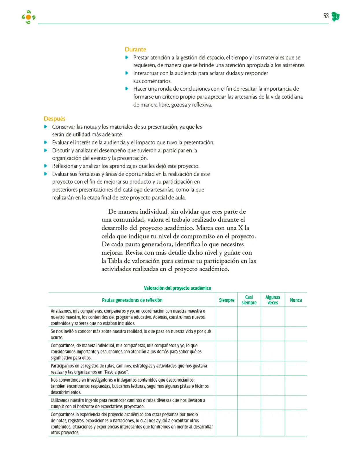 Miniatura página 54 de Colección Sk´asolil. Nuestro libro de Proyectos.  Tomo II.  Libro de Educación Telesecundaria Grado 2°  Ciclo Escolar 2025 - 2026