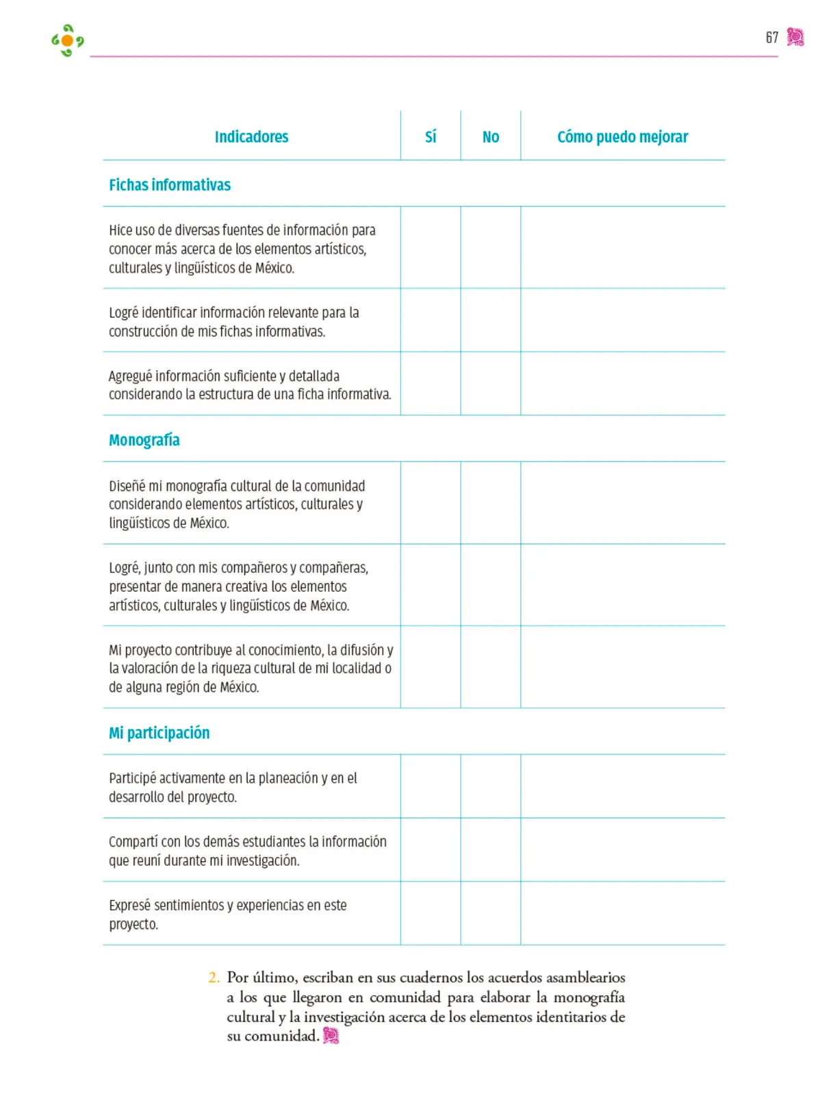 Miniatura página 68 de Colección Sk´asolil. Nuestro libro de proyectos.   Libro de Educación Secundaria Grado 2°  Ciclo Escolar 2025 - 2026