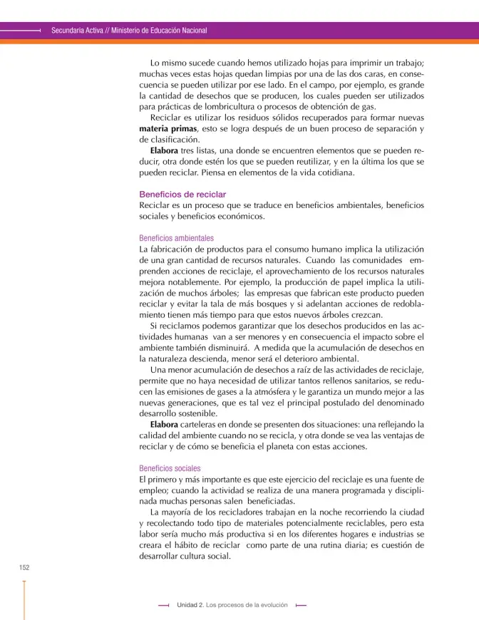 Página 152 de Ciencias Naturales 9° · Secundaria Activa