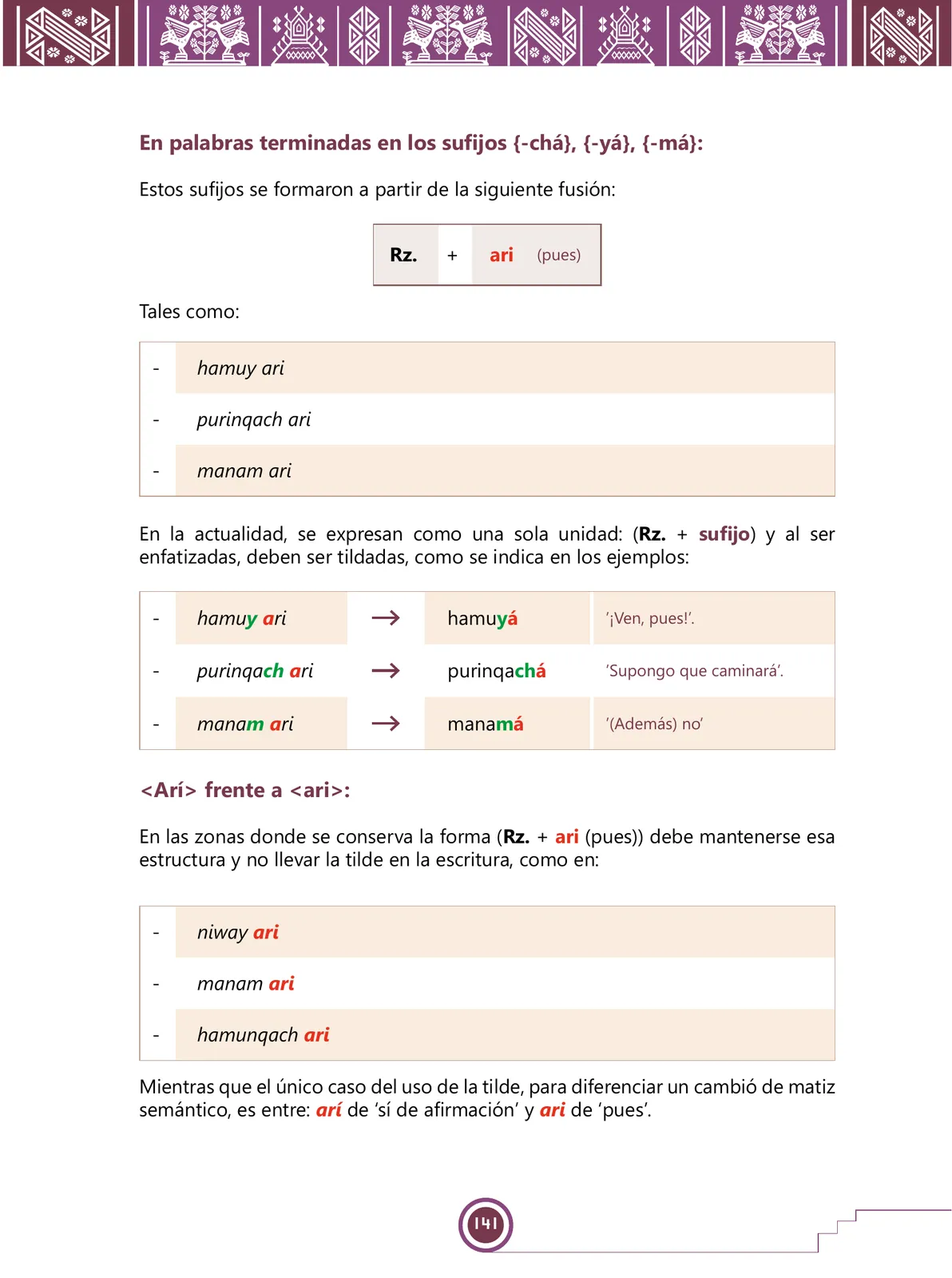 Página 143 de Urin Qichwa Qillqay Yachana Mayt'u = Manual de escritura quechua sureño · 2021