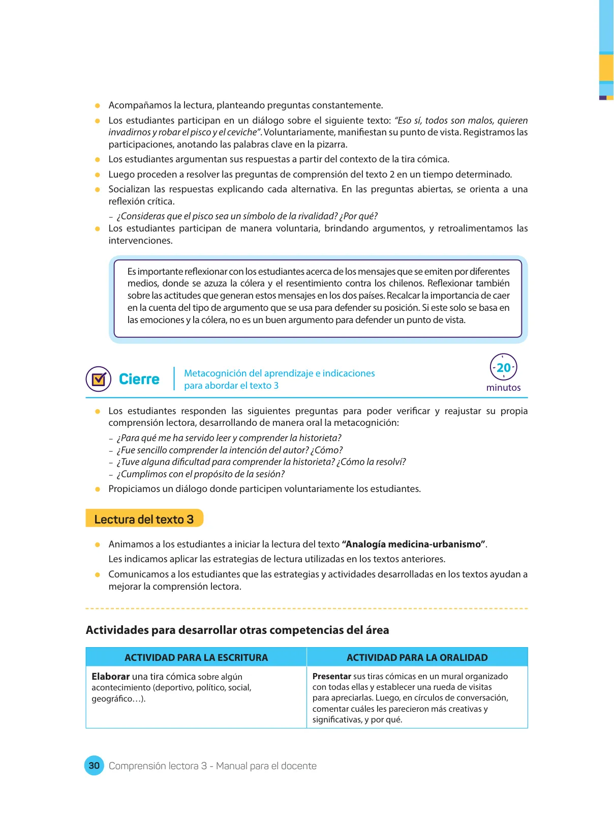 Miniatura página 32 de Comprensión lectora : manual para el docente de tercer grado de Secundaria 2018 · 2018