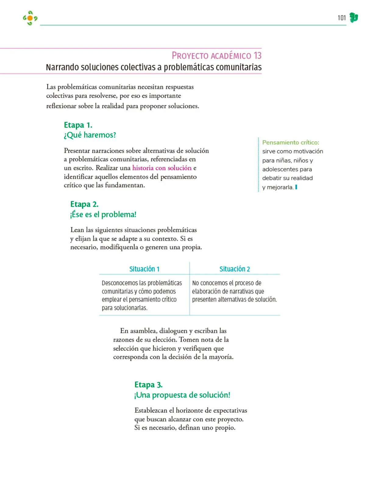 Página 102 de Colección Ximhai. Nuestro libro de Proyectos. Tomo I. Libro de Educación Telesecundaria Grado 1° Ciclo Escolar 2025 - 2026