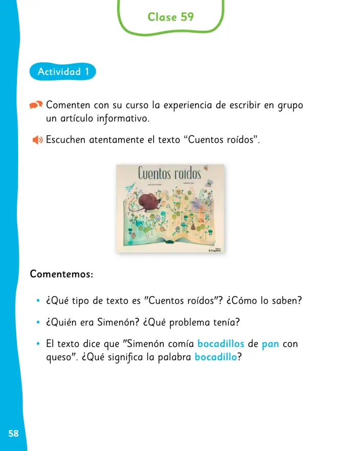 Página 61 de Lenguaje y Comunicación – Primero Básico | Texto del Estudiante MINEDUC – Descargar PDF · 2024