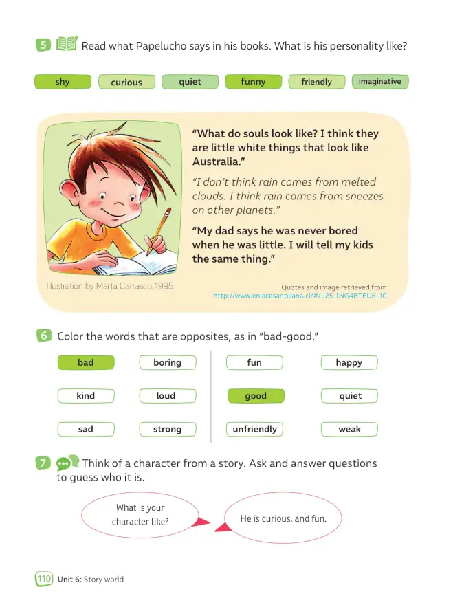 Página 112 de Inglés – Cuarto Básico | Texto del Estudiante MINEDUC – Descargar PDF · 2024