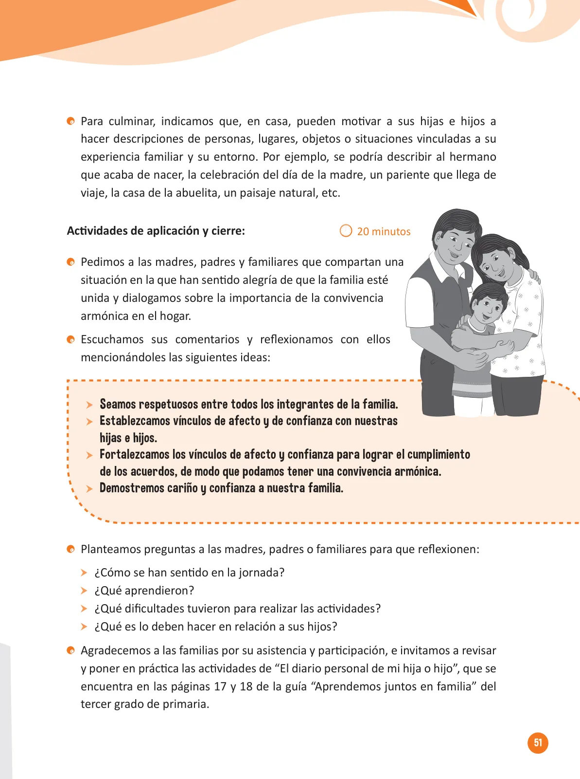 Página 53 de Guía para el trabajo docente con las familias del ciclo IV de Primaria · 2016