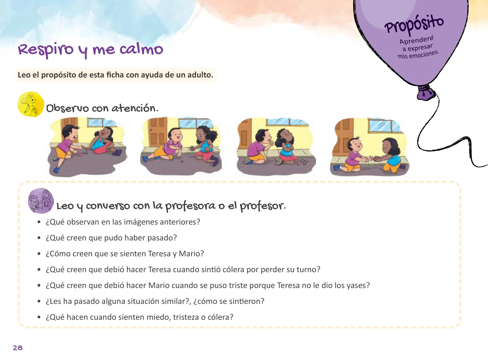 Página 30 de Cuadernillo de Tutoría 1 : primer grado de Educación Primaria · 2021